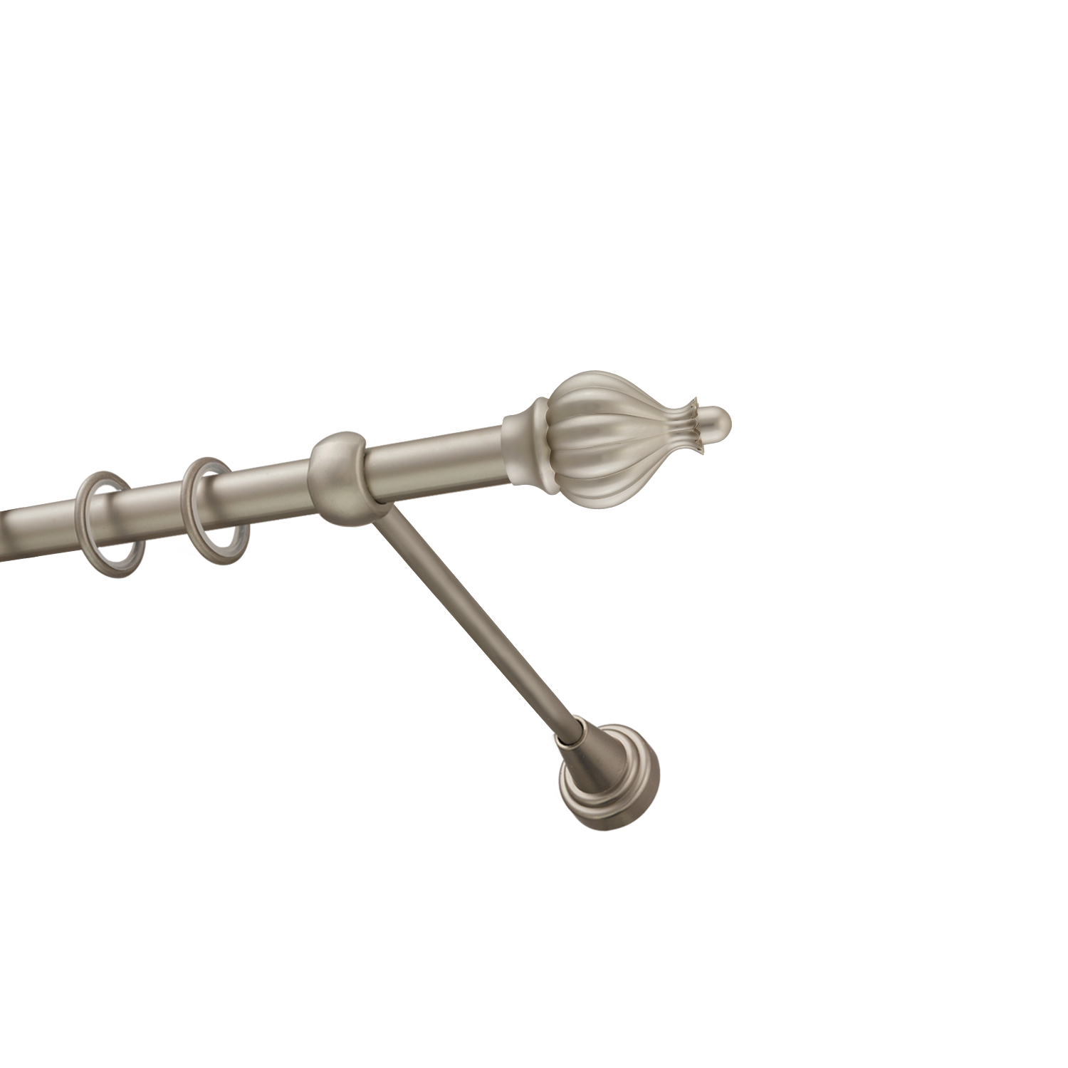 Металлический карниз для штор Афродита, однорядный 16 мм, сталь, гладкая штанга, длина 160 см - фото Wikidecor.ru