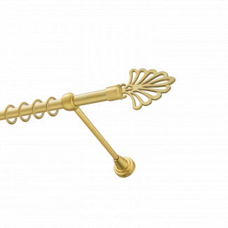 Металлический карниз для штор Бутик, однорядный 16 мм, золото, гладкая штанга, длина 140 см