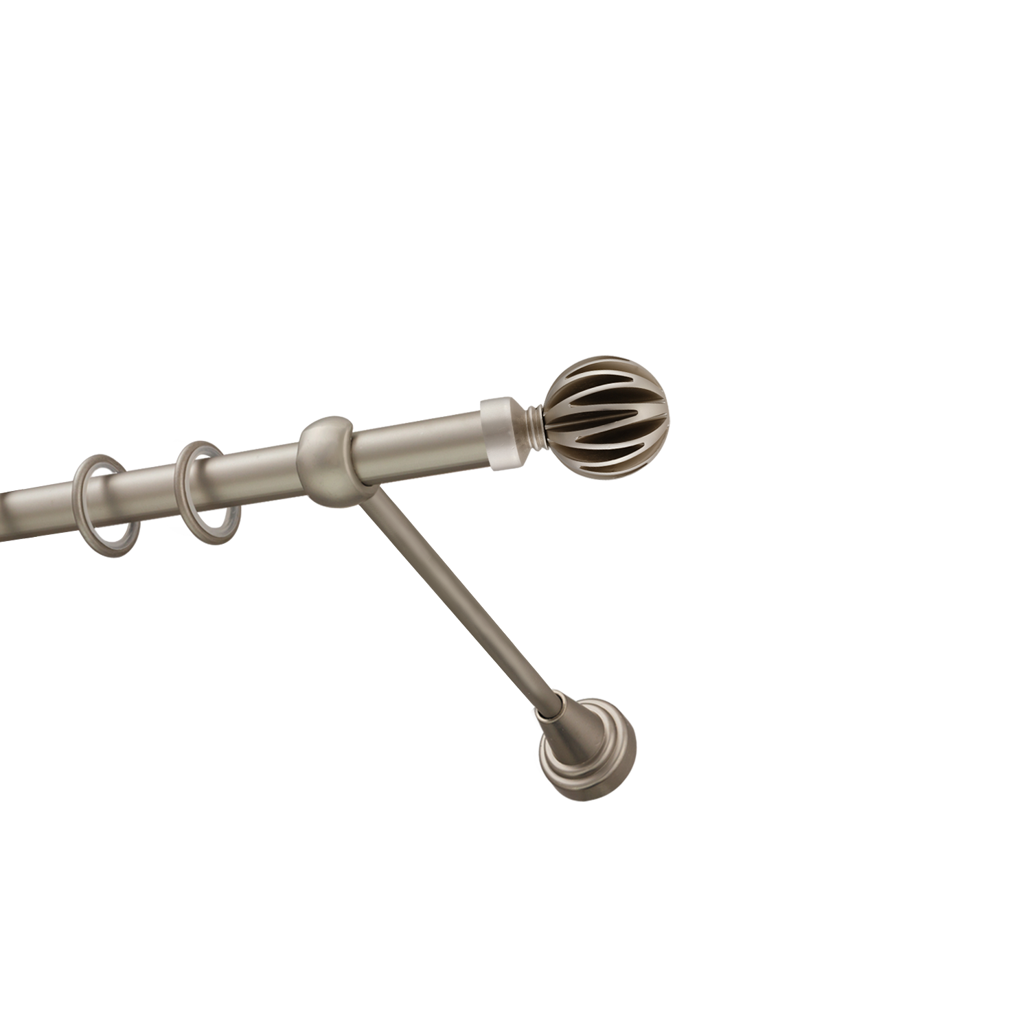 Металлический карниз для штор Шафран, однорядный 16 мм, сталь, гладкая штанга, длина 140 см - фото Wikidecor.ru