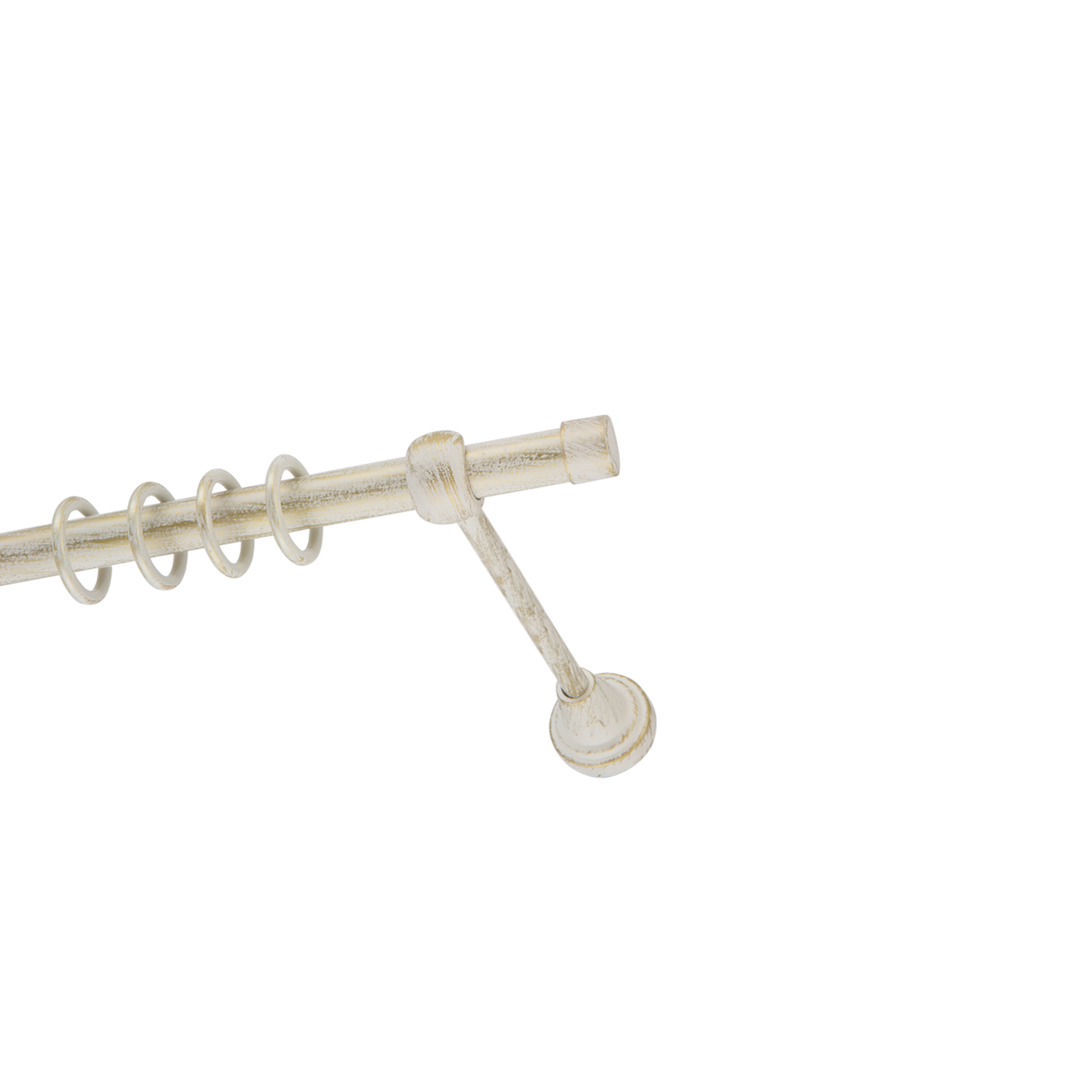Металлический карниз для штор Заглушка, однорядный 16 мм, белый, гладкая штанга, длина 180 см - фото Wikidecor.ru