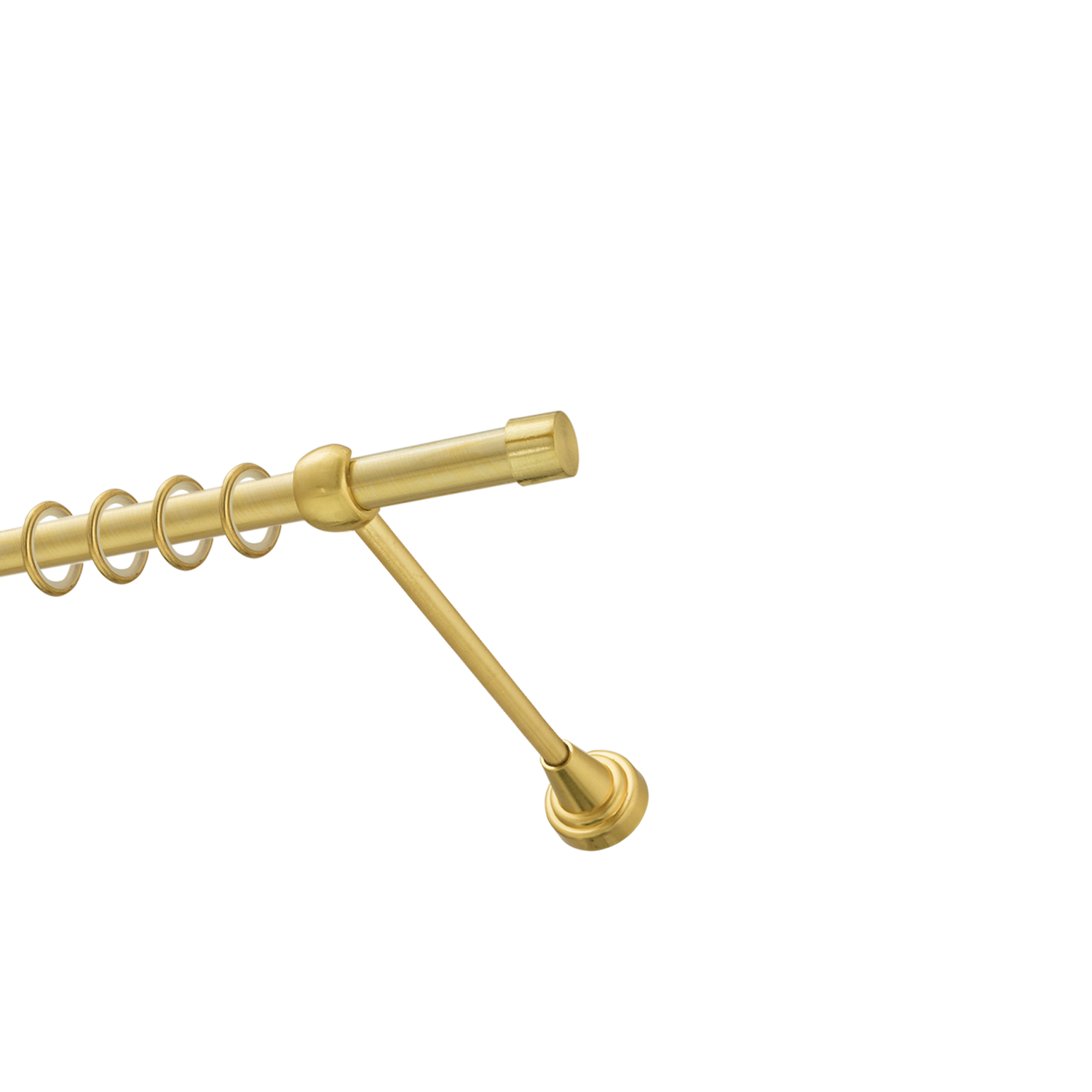 Металлический карниз для штор Заглушка, однорядный 16 мм, золото, гладкая штанга, длина 200 см - фото Wikidecor.ru