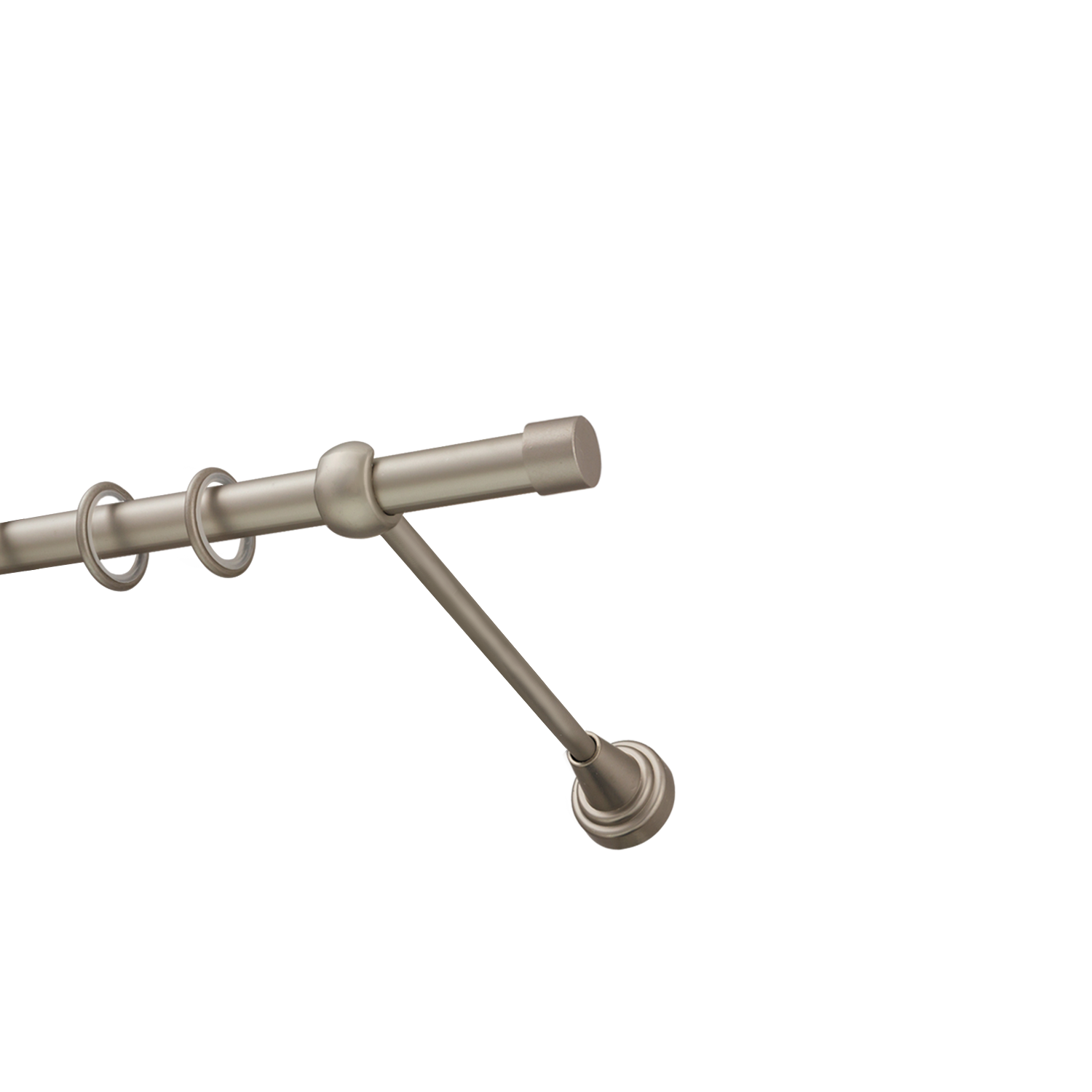 Металлический карниз для штор Заглушка, однорядный 16 мм, сталь, гладкая штанга, длина 160 см - фото Wikidecor.ru
