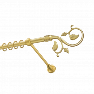 Металлический карниз для штор Амели, однорядный 16 мм, золото, гладкая штанга, длина 180 см