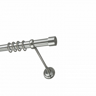 Металлический карниз для штор Заглушка, однорядный 28 мм, серебро, универсальная штанга, длина 160 см