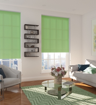 Рулонные шторы Хай тек, однотонные, зелёные, 100 x 160 см