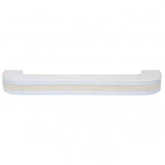 Пластиковый потолочный карниз для штор Акант, двухрядный, белый, 280 см