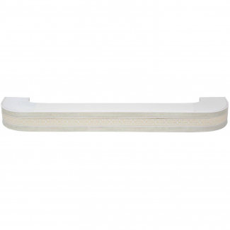 Пластиковый потолочный карниз для штор Акант, двухрядный, слоновая кость, 160 см