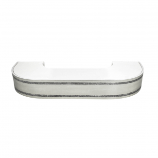 Пластиковый потолочный карниз для штор Меланж, двухрядный, серебро, 280 см